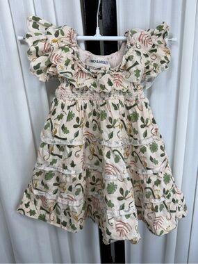 Time & Violet organic cotton Palm Beach Happy Monkey smocked tiered Mimi dres